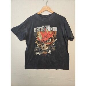 Five Finger Death Punch Marilyn Manson AfterLife Tour T-Shirt Mens XL Black 2661